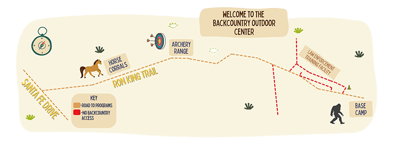 illustrated map to camp backcountry