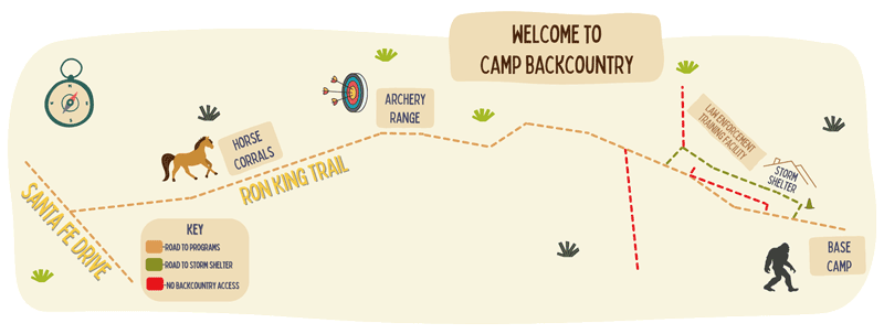 illustrated map to camp backcountry